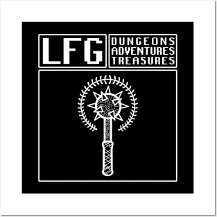 LFG Looking For Group Cleric Priest Class Mace Dungeon Tabletop RPG TTRPG Posters and Art